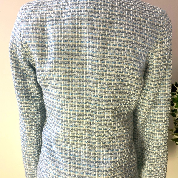 Women’s Jacket, Together, Size: 4, Color: Off-white/various blues, Front-Pockets - Picture 2 of 14